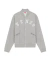 Kenzo Academy Logo-embroidered Bomber Jacket In Gray