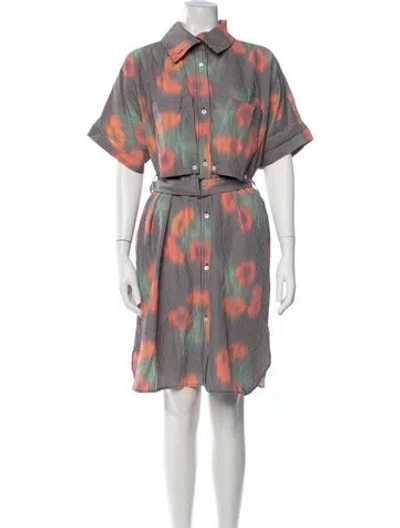 Pre-owned Kenzo Acetate Knee-length Dress In Black/red