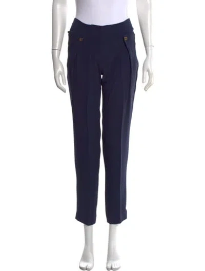 Pre-owned Kenzo Acetate Straight Leg Pants In Blue