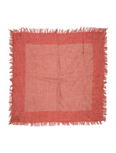 Pre-owned Kenzo Acrylic Patterned Scarf In Red