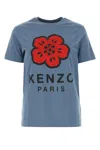 Kenzo Air Force Blue Cotton T-shirt In Gnawed Blue
