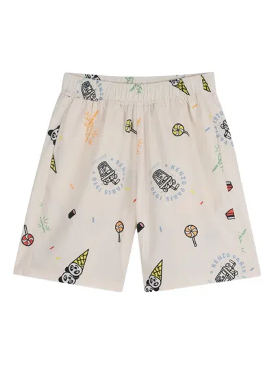 Kenzo All-over-graphic Bermuda Shorts In White