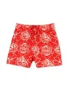Kenzo All-over Logo Bermuda Shorts In Red