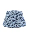 Kenzo All-over Logo Print Bucket Hat In Blue