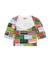 Kenzo All-over Logo Printed Crewneck Crop Top In Multicolor