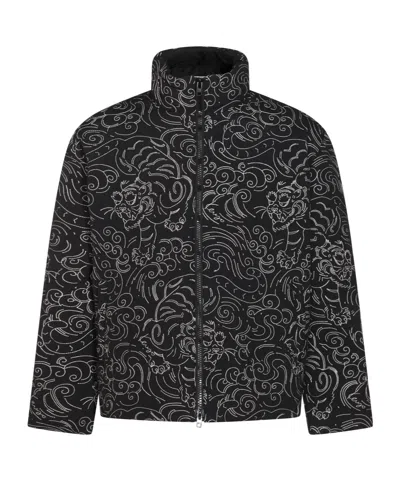 Kenzo Floral-print Padded Jacket In Black