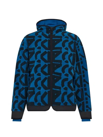 KENZO KENZO ALLOVER MONOGRAM ZIPPED HOODIE