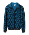 Kenzo Abstract-print Zip-up Hooded Jacket In Blue