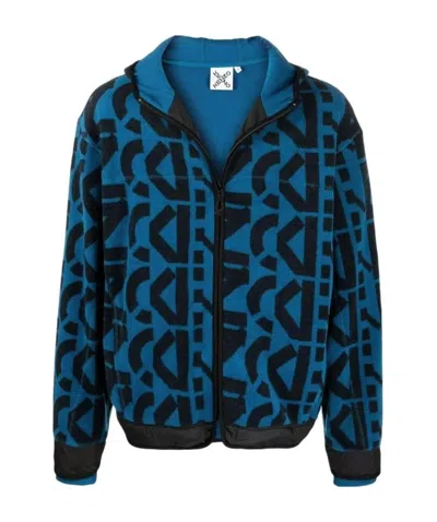 KENZO KENZO ALLOVER MONOGRAM ZIPPED HOODIE