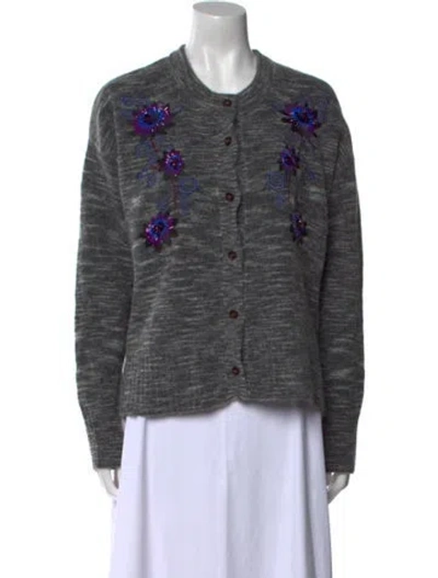 Pre-owned Kenzo Alpaca Printed Sweater W/ Tags In Gray