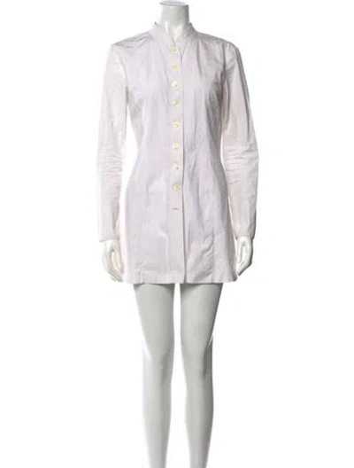 Pre-owned Kenzo Angora Mini Dress In White