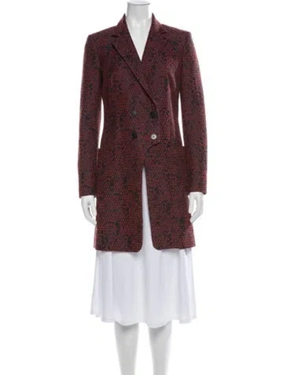 Pre-owned Kenzo Animal Print Coat In Red