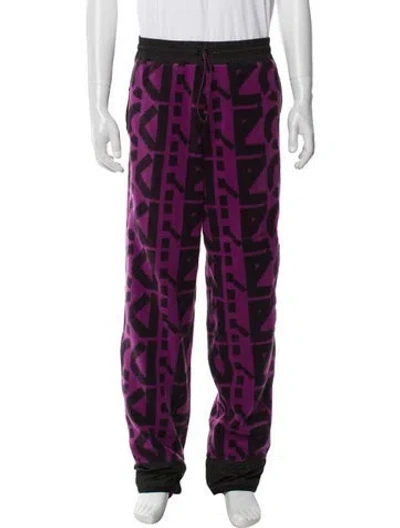 Pre-owned Kenzo Animal Print Joggers In Purple