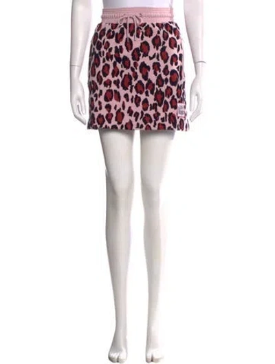 Pre-owned Kenzo Animal Print Mini Skirt In Pink