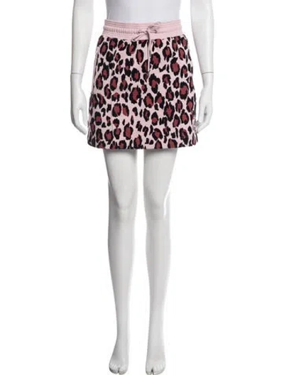 Pre-owned Kenzo Animal Print Mini Skirt In Pink
