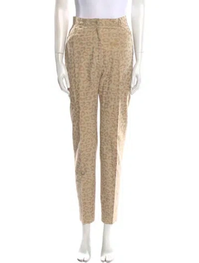 Pre-owned Kenzo Animal Print Skinny Leg Pants In Neutral