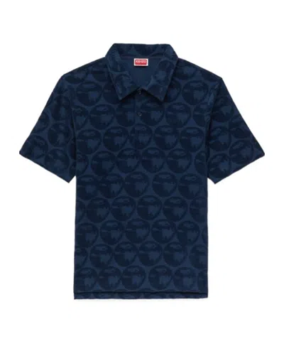 Kenzo ' Apple Pop' Embroidered Polo In Cotton Towel In Multi