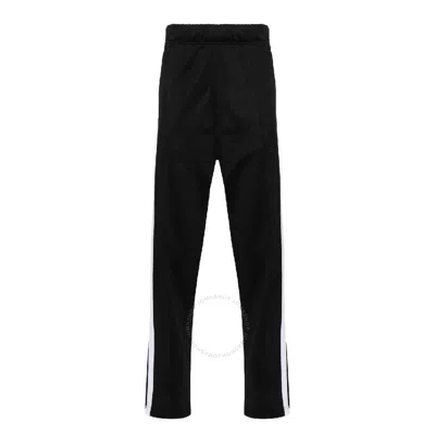 Kenzo Logo-appliqué Striped Pants In Black