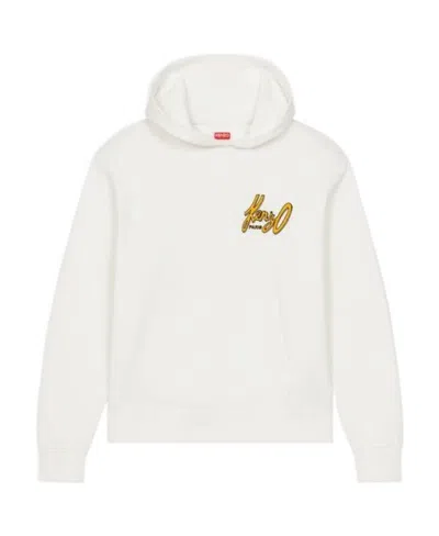 Kenzo Archive Logo Cotton Hoodie In White