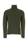 Kenzo High Turtleneck Embroidered Jumper In Kakifonce