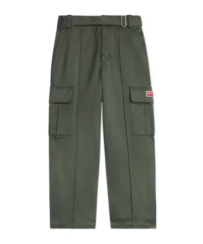 Kenzo Army Mid-rise Cargo Trousers In Green