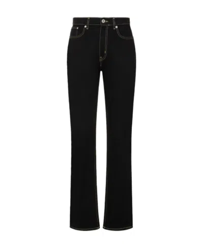 Kenzo Asagao Straight Cotton Jeans In Black