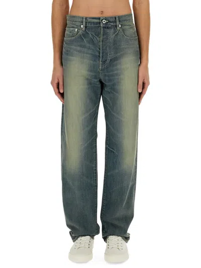 Kenzo 'creations' Asagao Straight Jeans In Blue