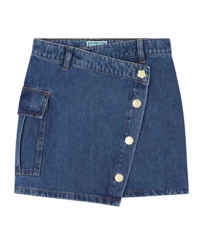 KENZO ASYMMETRIC DENIM SKIRT