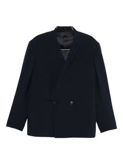 Kenzo Asymmetric Double-breasted Jacket In Black