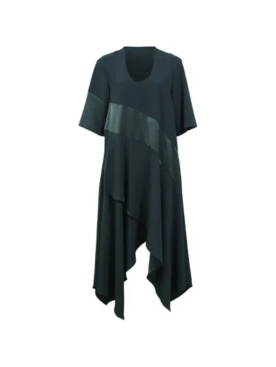 Pre-owned Kenzo Asymmetric-hem Midi Dress In Green