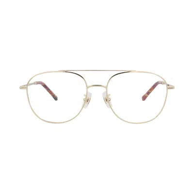 Pre-owned Kenzo Aviator-frame Metal Optical Frames 'gold/transparent' | Men's Size Onesize