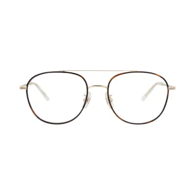 Pre-owned Kenzo Aviator-frame Metal Optical Frames 'havana/gold/transparent' | Brown | Men's Size Onesize