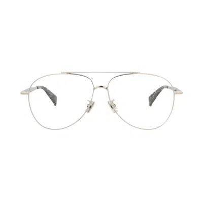 Pre-owned Kenzo Aviator-frame Metal Optical Frames 'palladium/transparent' | Silver | Men's Size Onesize