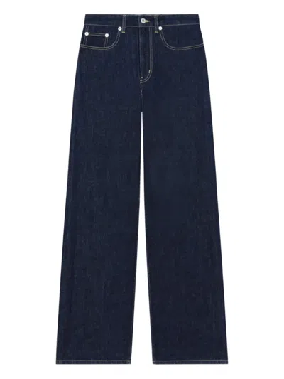 Kenzo Ayame Logo-patch Jeans In Blue