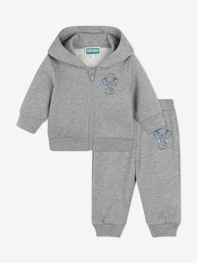 Kenzo Baby Boys Elephant Logo Tracksuit In Grey