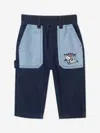 Kenzo Denim Jeans For Baby Boy With Logo In Blue