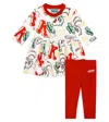 Kenzo Baby Cotton Dress And Leggings Set In Multicoloured