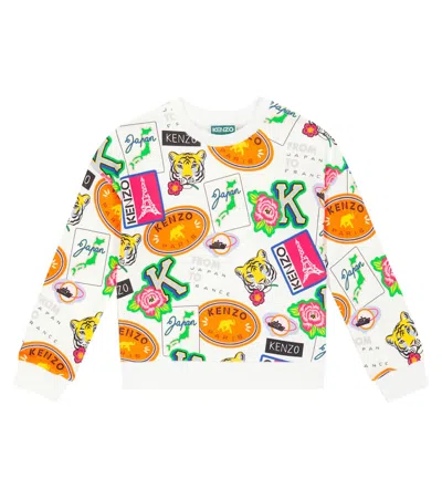 Kenzo Teen Girls White Cotton Sweatshirt