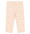 Kenzo Baby Cotton Leggings In Beige