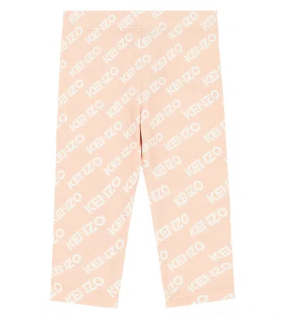 Kenzo Baby Cotton Leggings In Beige