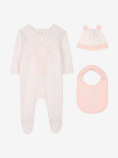 Kenzo Kids'  Baby Girls Elephant Babygrow Set In Pink