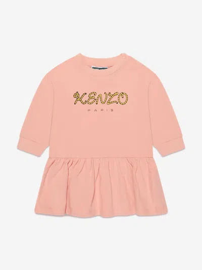 Kenzo Baby Girls Logo Jersey Dress In Pink