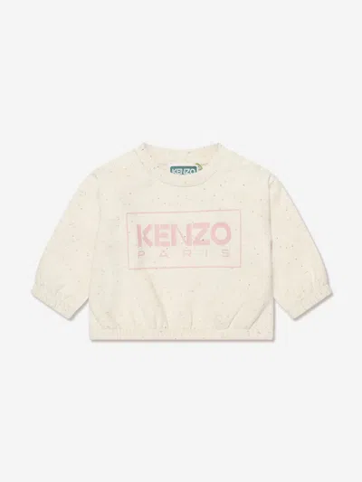 Kenzo Baby Girls Logo Sweatshirt In Beige