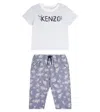 Kenzo Baby Set Aus T-shirt Und Hose In Blue
