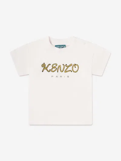 Kenzo Baby Logo T-shirt In Ivory