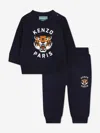 Kenzo Baby Tiger Logo Tracksuit In Blue