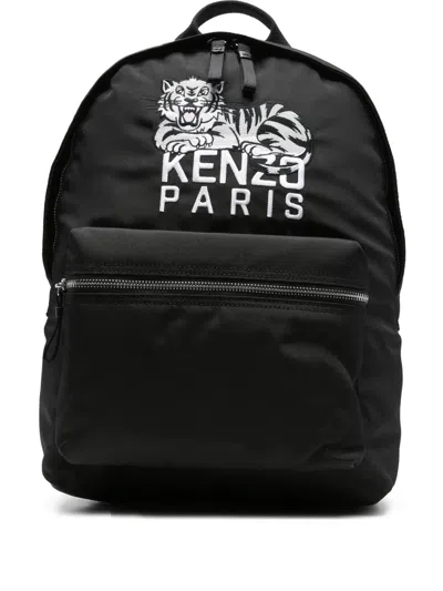 Kenzo Happy Tiger Backpack In Black