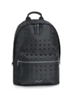 Kenzo Woven-pattern Zipped Backpack In Black