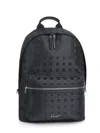 Kenzo Woven-pattern Zipped Backpack In Black
