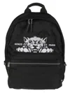 Kenzo Black Backpack Bag With Iconic Tiger Graphic In Black